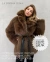 Короткая шуба из экомеха под соболя каштанового цвета