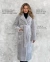 Длинная серебристо-серая шуба-пальто классического кроя