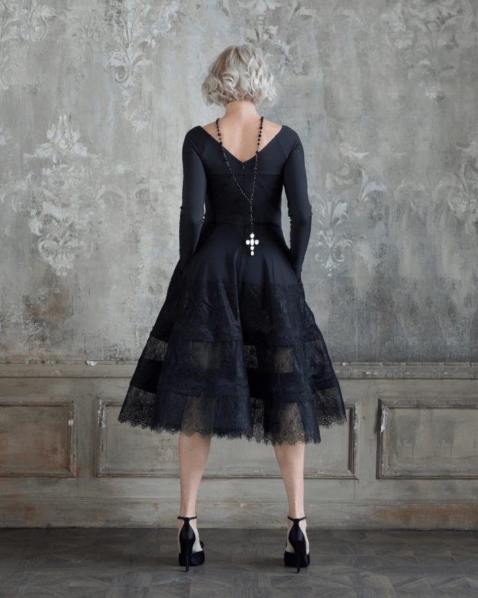 Дизайнерское черное платье SOFI фото 3